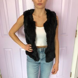 Black fur vest